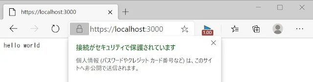 接続がセキュリティで保護されています