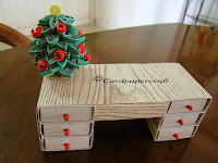 Quilling Christmas Tree and Table of match boxes