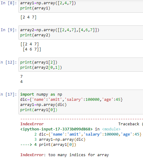 dictionary array
