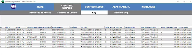 Planilha Login Excel VBA 100% Grátis