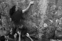 La directe de la voie de l'arbre, 7A+, JA Martin, Trois Pignons