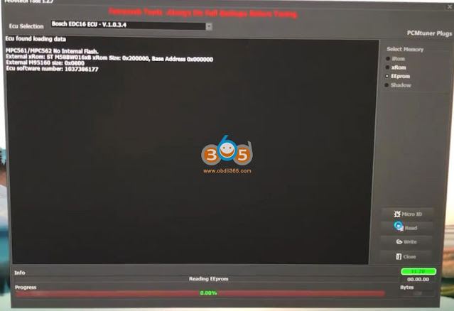 Fetrotech Tool Read and Write PSA EDC16C34 ECU 4