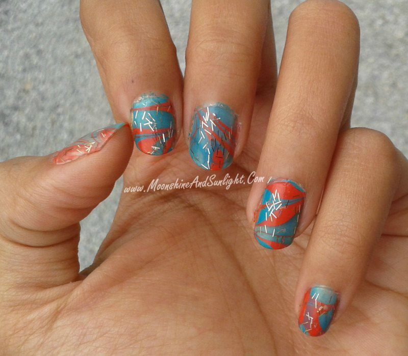 Easy DIY Water Marble Decal Pastel Stripes Nail Art - All Things Beautiful  XO
