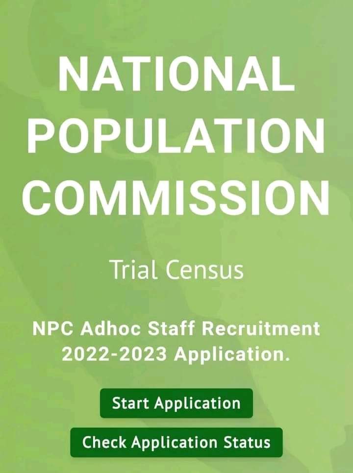 Now Open: E-recruitment portal for the Trial Census - National Population Commission