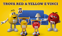 Logo Trova Red & Yellow e vinci gratis display Character M&M's