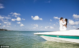 valentine couple on boat