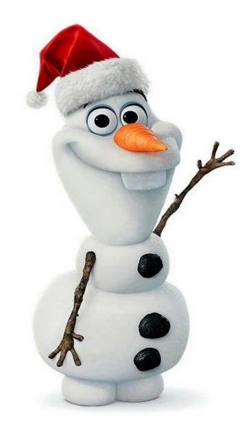 Snowman Olaf, Xmas, Santa Claus, Frozen, Happy, Merry Christmas, Santa Hat, Mobile Wallpaper