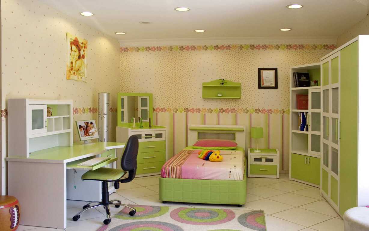 50 Desain Kamar Tidur Anak Perempuan Minimalis Warna Hijau 3000