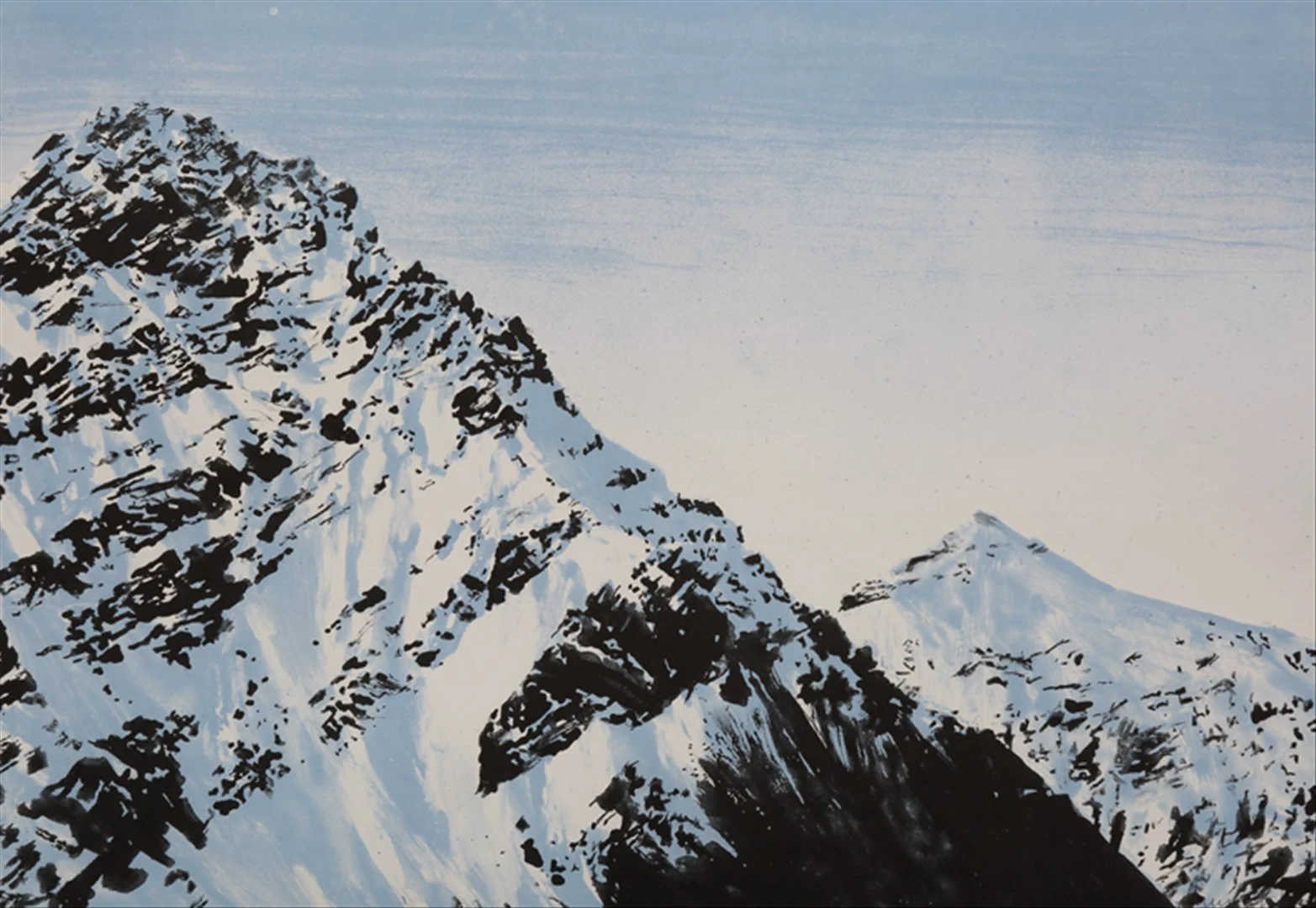 Emma Stibbon RA - Snowline, Svalbard (intaglio print with hand colouring, edition of 40) - Royal Academy Summer Exhibition 2021 - London lifestyle & culture blog