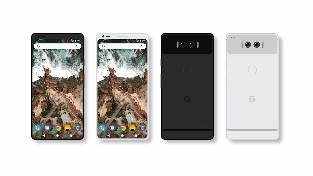 This Google Pixel 2 mockup with full screen display looks great