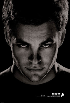 Star Trek Black and White Character Movie Posters - Chris Pine as James T. Kirk