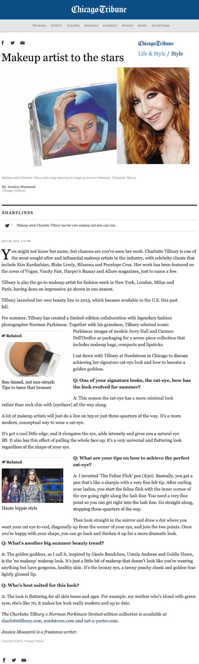 Jessica Moazami interviews Make-up artist to the Stars Charlotte Tilbury