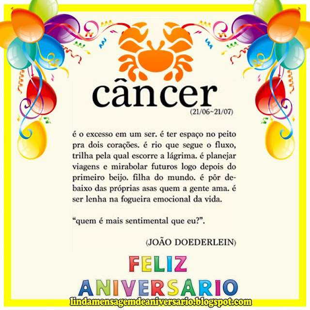 Blog Linda Mensagem de aniversario signos cancer