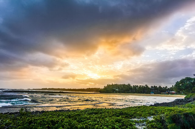 sunrise near Turtle Bay Resort in Oahu, Hawaii