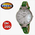 FOSSIL Women's Georgia Three Hand Green Leather Strap