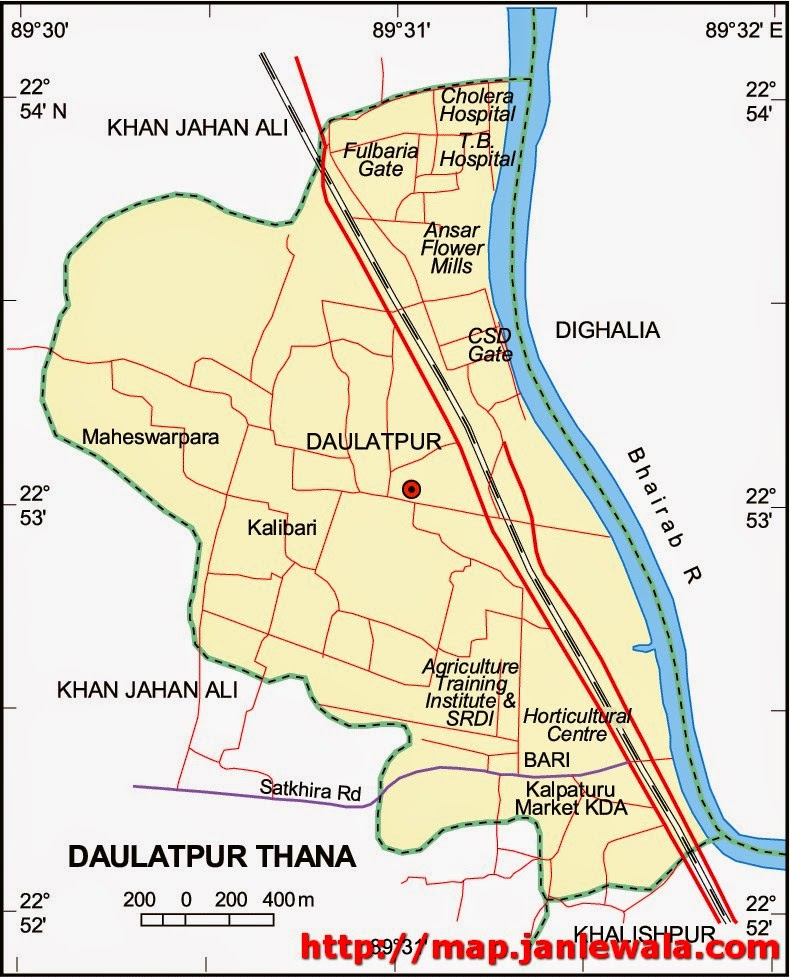 daulatpur thana map of bangladesh