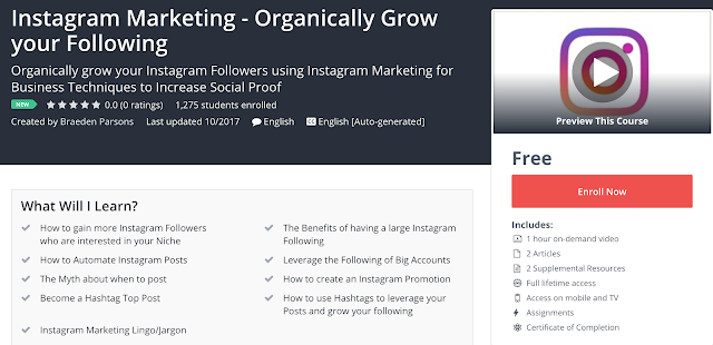 Instagram Marketing – Organically Grow your Following