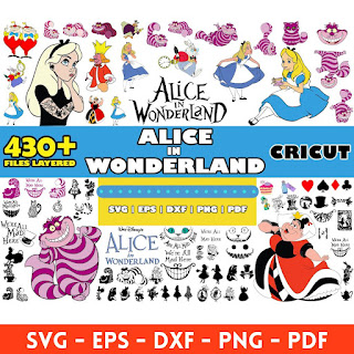 Alice in Wonderland Princess mega big bundle svg png clipart vector cut file