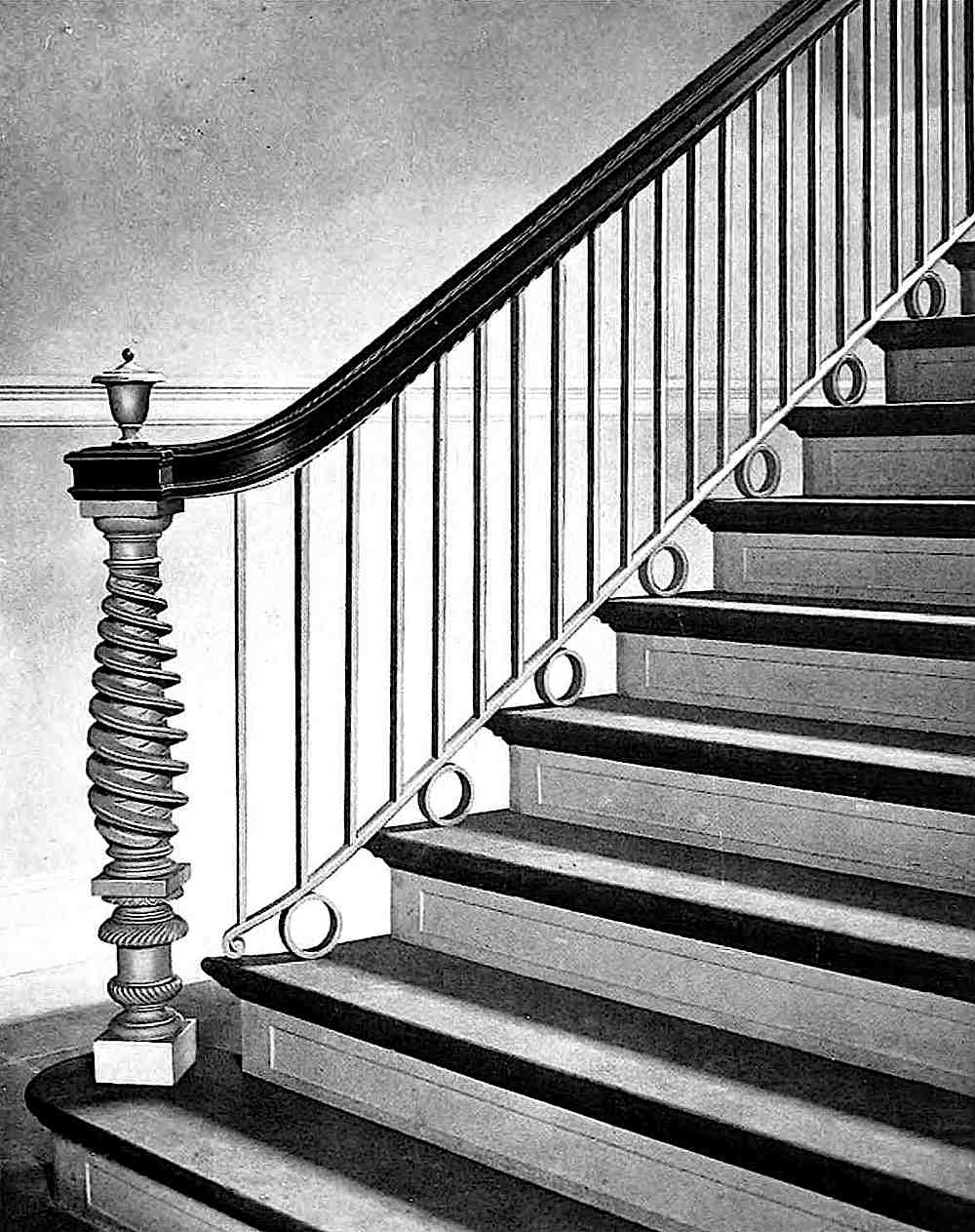 1915 unusual stairpost, a photograph