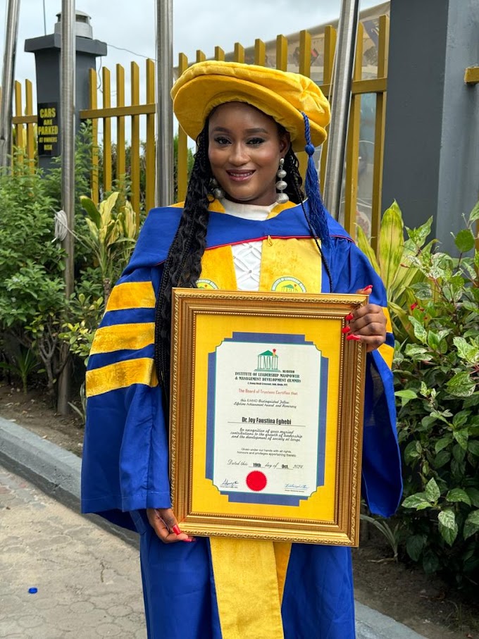  Dr. Joy Eghebi Honored with Prestigious Honorary Doctorate and Fellowship