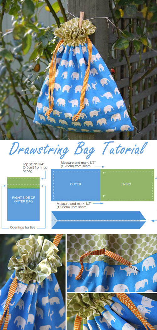 Drawstring Bag Sewing Tutorial