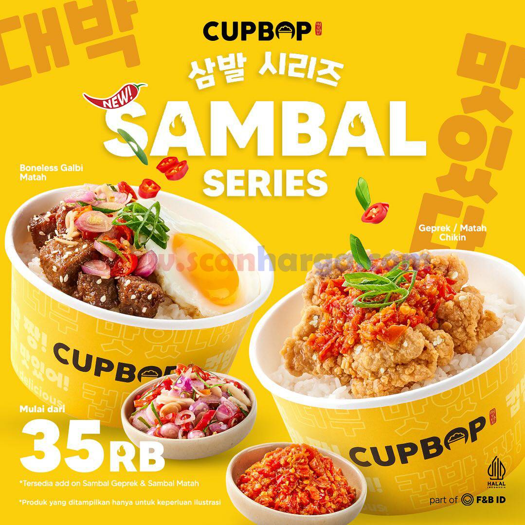 CUPBOP SAMBAL SERIES Menu Baru Harga mulai Rp. 35.000