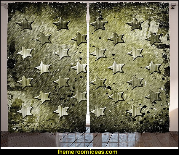 Military Grunge Curtains   Army Theme bedrooms - Military bedrooms camouflage decorating  - Army Room Decor - Marines decor boys army rooms - Airforce Rooms - camo themed rooms - Uncle Sam Military home decor - military aircraft bedroom decorating ideas - boys army bedroom ideas - Military Soldier - Navy themed decorating