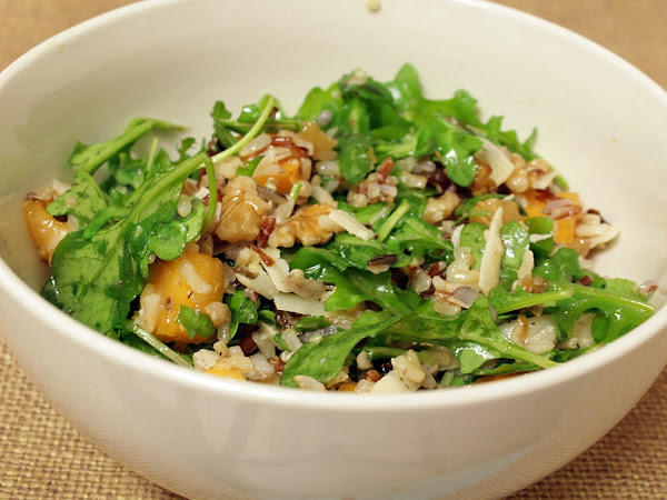 Who knew you could confit a vegetable? (Wild Rice Salad with Onion Confit, Persimmon and Arugula)