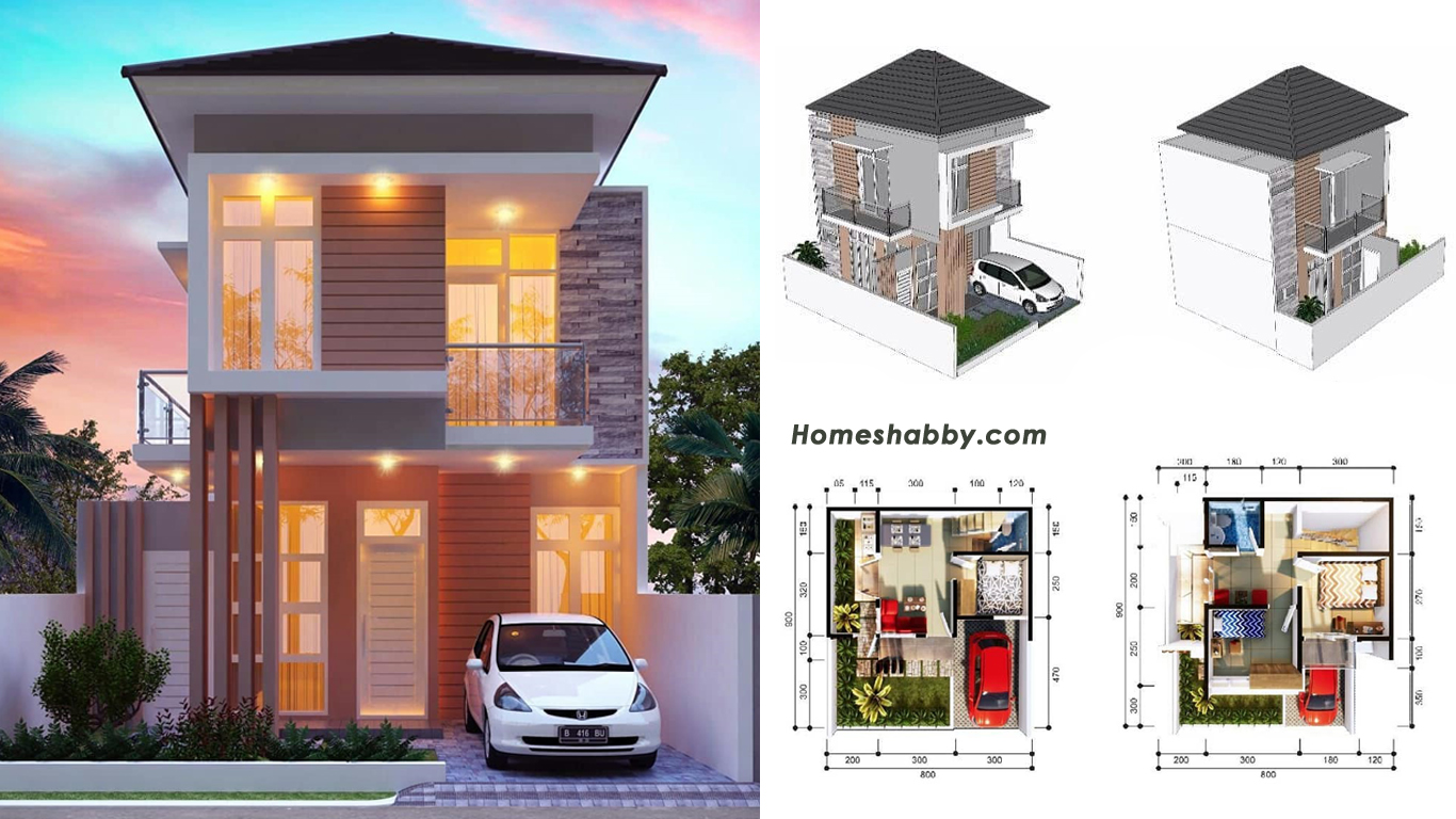 Desain Dan Denah Rumah Minimalis Modern Lantai 2 Type 68 Dengan Luas Tanah 72 M2 Homeshabbycom Design Home Plans