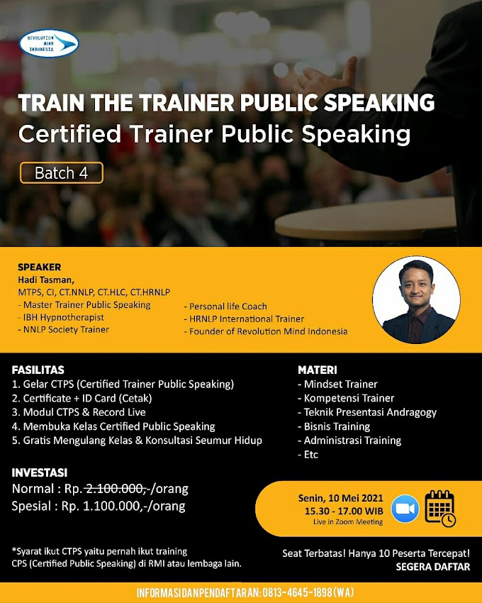 Gelar Non Akademik Certified Trainer Public Speaking