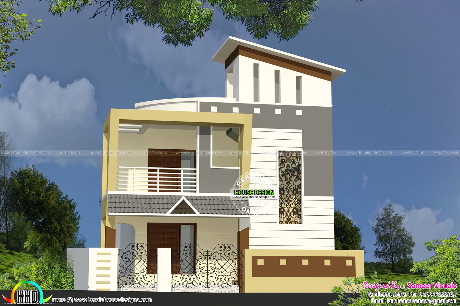 Double  floor  small home  Kerala home  design  and floor  plans 