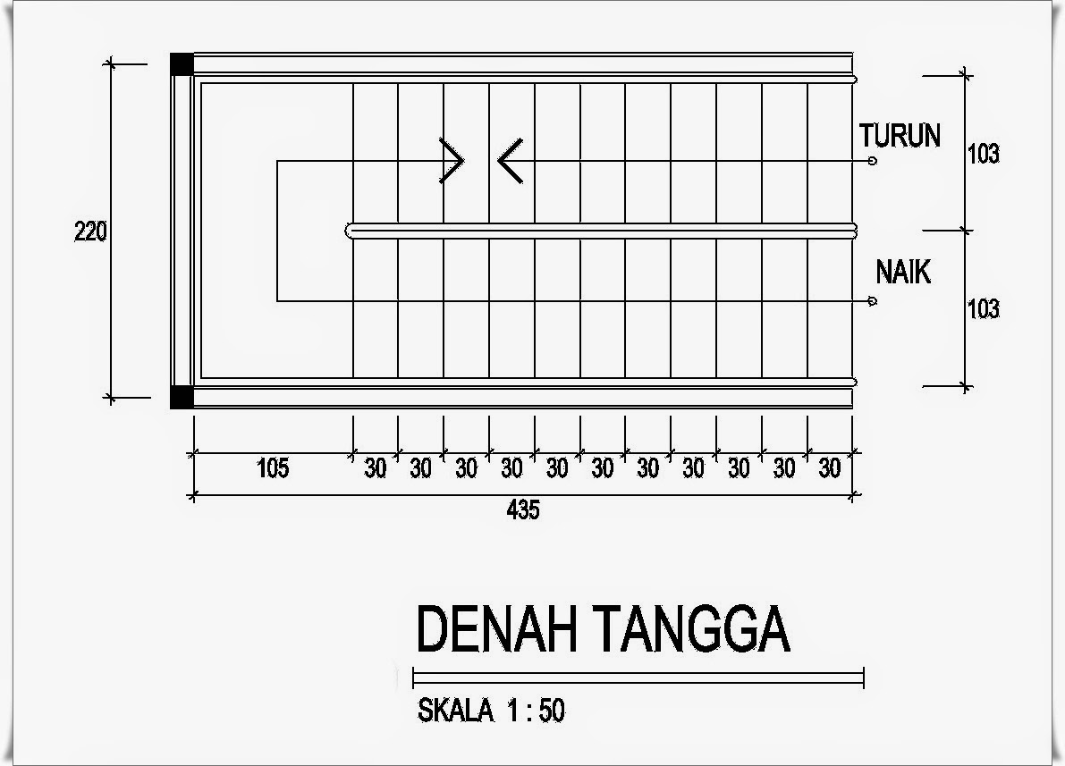 Denah Tangga dan Detail Penulangan Tangga Sederhana Denah Tangga dan Detail Penulangan Tangga Sederhana