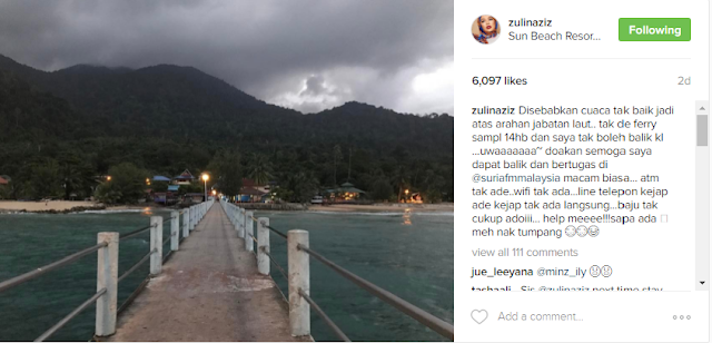 Terkandas di Pulau Tioman, Zulin Aziz Mohon Doa Peminat