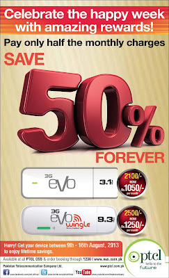 PTCL EVO Half Price Promotion