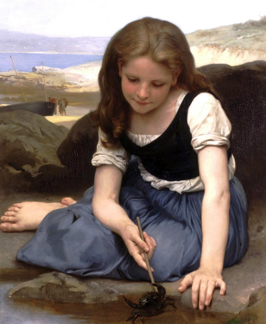 crab,Bouguereau,genre painting