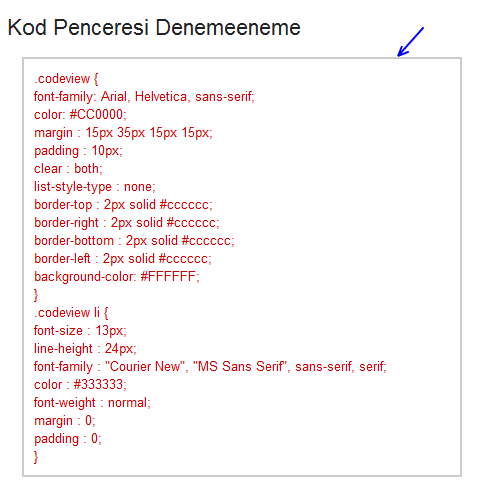 Blogger'da kod gösterme kutusu