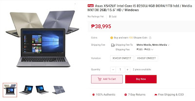 Asus X542UF Intel Core I5 8250U