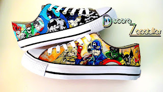 Marvel zapatillas customizadas personalizadas - superheroes Marvel DC Vengadores - regalos de cumpleaños - regalos para el - regalos para ella - aniversario - San Valentin 