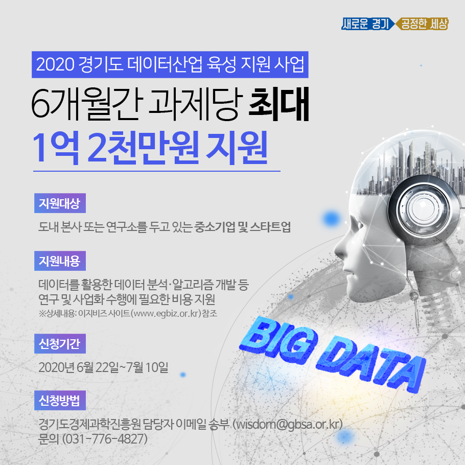 ▲ ‘2020년 데이터산업 육성 지원사업’ 포스터
