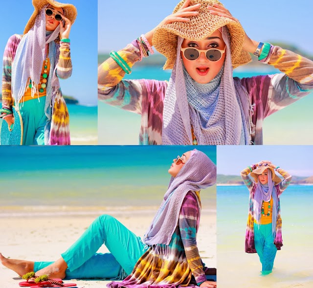 Mau Berlibur ke Pantai? Style Hijab Pantai ala Dian 