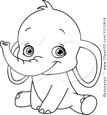 Baby Elephant Coloring Pages