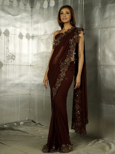 Designer Brown Saree