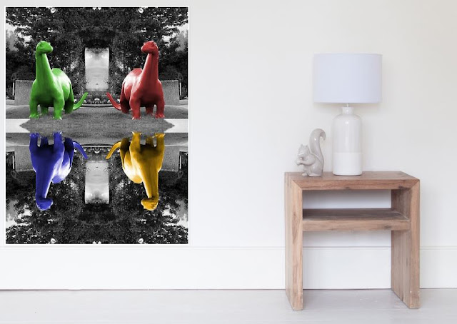 Dinos Selective Coloring in Crayon Colors Photography by Colleen Cornelius Perfect for your kids room or a Kid-at-heart 