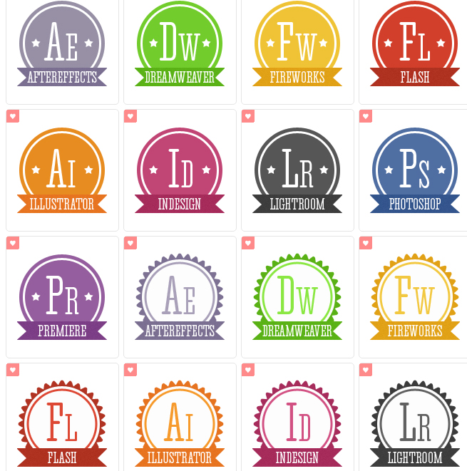 18 iconos PNG retros de Adobe gratis  Recursos Diseño 