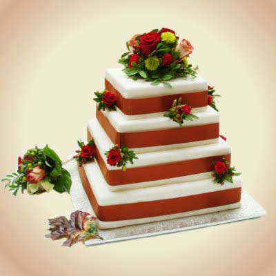 square wedding cakes autumn