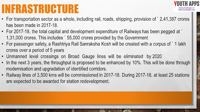 Budget 2017 - 2018 - INFRASTRUCTURE