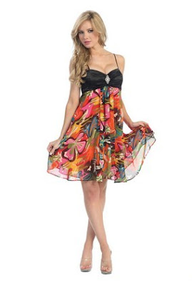 Colorful+Multi+Print+Empire+Chiffon+Short+Prom+Dress