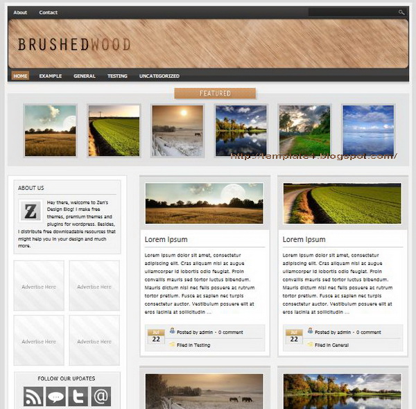 Brushed Wood WordPress Theme