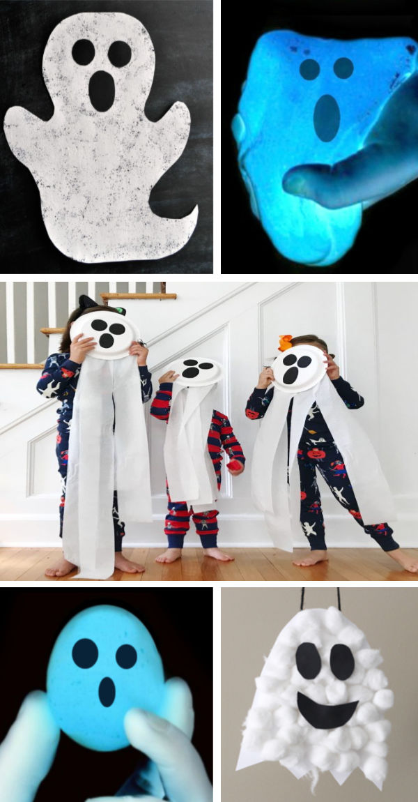 Ghost crafts and activities including how to make ghost slime.  The recipe is easy and kids of all ages are sure to love this fun bit of science. #ghostslime #ghostslimerecipe #halloweenslime #halloweenslimeforkids #slimerecipe #slimerecipeeasy #halloweencrafts #ghostcraftsforkids #growingajeweledrose #activitiesforkids