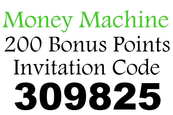 Money Machine Invitation Code 2016, 200 Points Sign Up Bonus, MoneyMachine App Promo Code